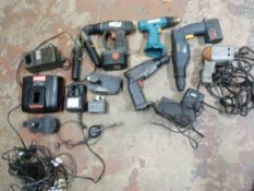 Assorted Power Tools and Chargers