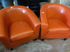 Pair of Red Tub Chairs