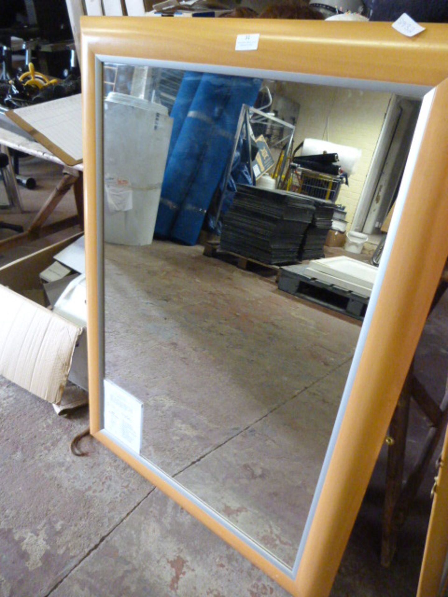 Wood Framed Mirror 106x75cm