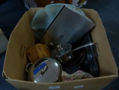 Box of Pans and Kitchen Ware