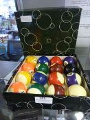 Boxed Set of Pool Balls