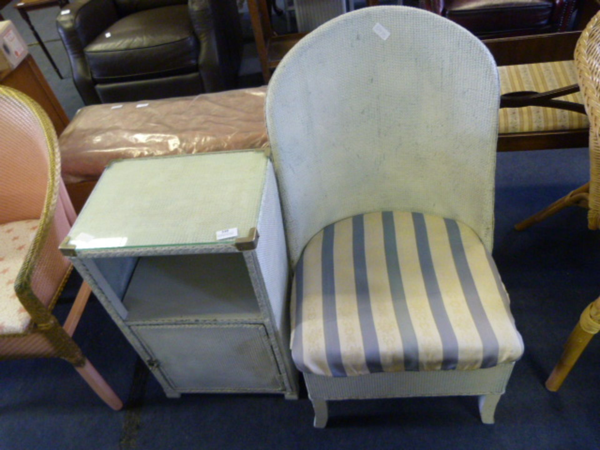 Cane Bedroom Chair and Bedside Cabinet