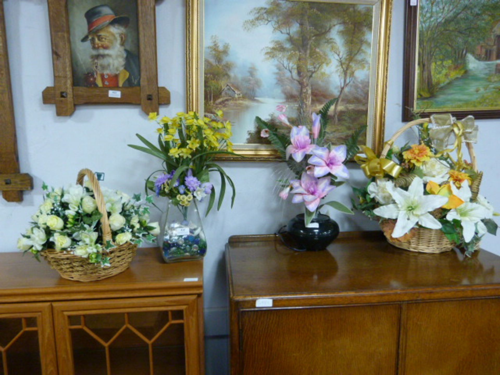 Four Artificial Flower Displays
