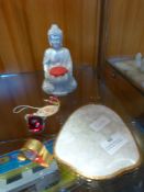 Buddha Tealight Holder, Small Brass Clock, Hand Mirror, etc.