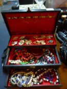 Jewellery Box and Contents of Costume Jewellery