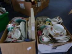 Two Boxes of Assorted Chine, Tea Sets, Dinner Sets