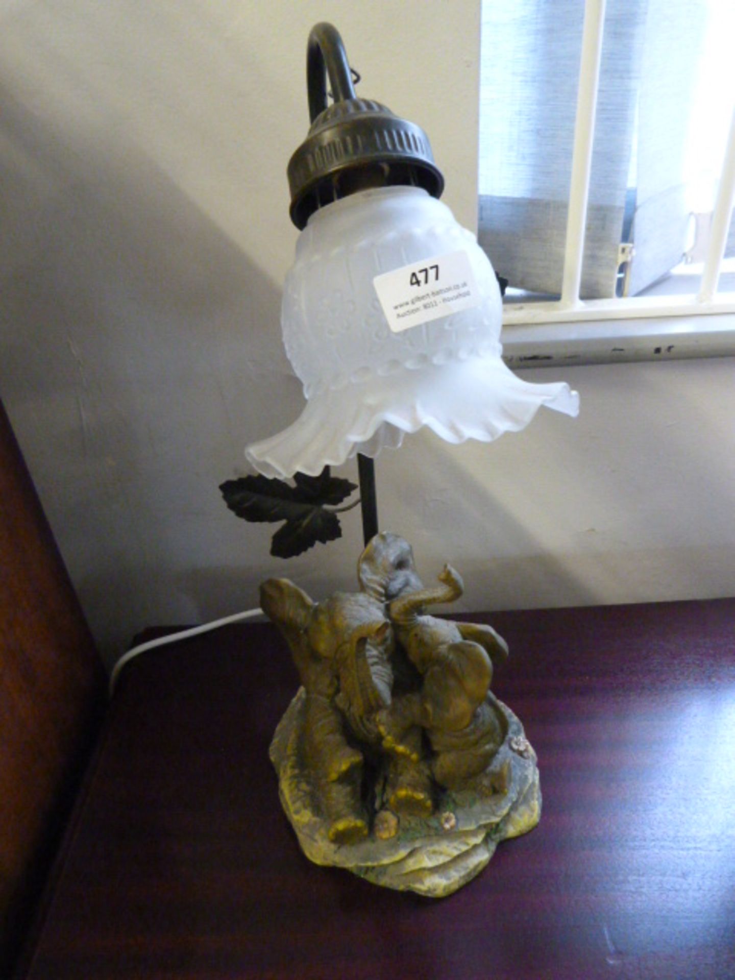 Table Lamp with Elephant Decoration