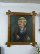 Oak Framed Oil on Canvas - Boy