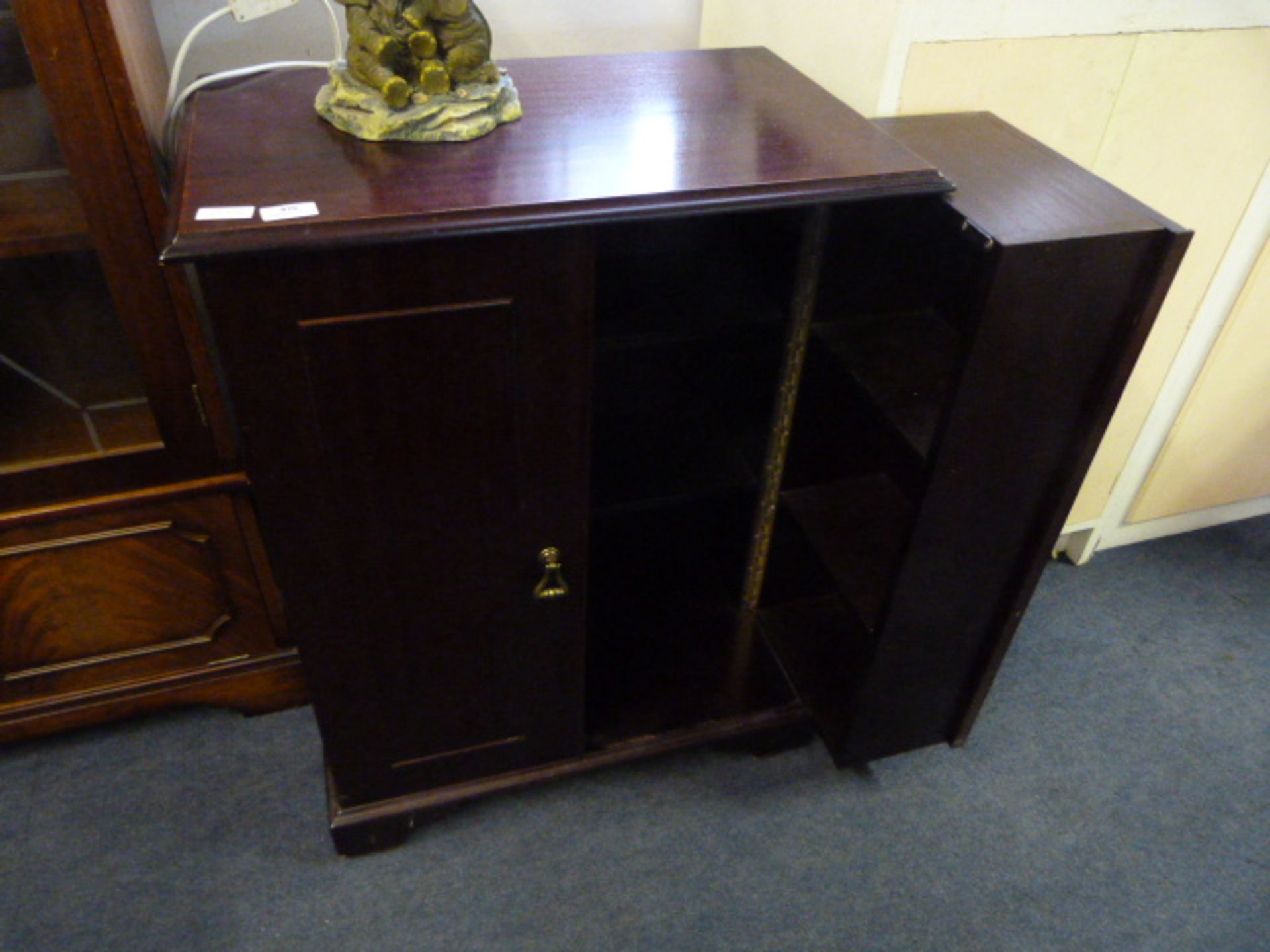 Small Mahogany Effect Two Drawer Cupboard