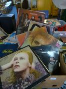 Box Containing LP Records Including David Bowie et
