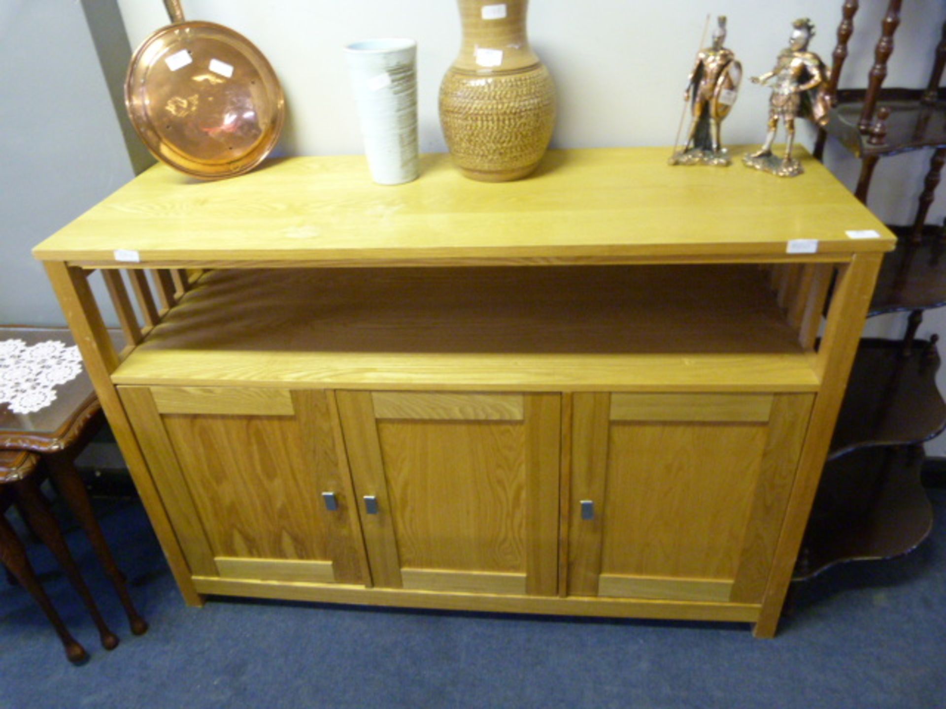 Light Oak Modern Sideboard with Three Doors