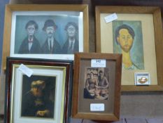 Collection of Small Framed Prints Including Modigl