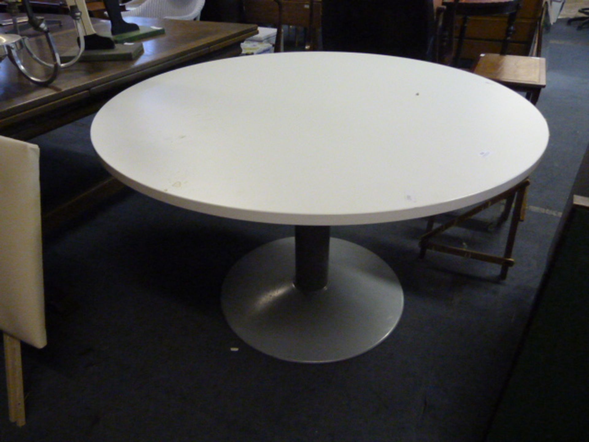 *Large White Table on Pedestal Base