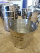 Four Stainless Steel Ice Buckets