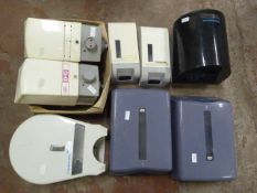 Eight Paper and Sanitiser Dispensers