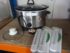 Rival Crock Pot, Three Thermometers and a LId