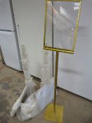 *Three Gold Coloured Menu Display Stands