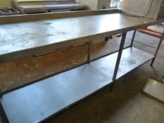 Stainless Steel Preparation Table with Shelf 244x6