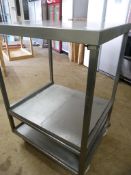 Stainless Steel Shelf Unit on Wheels 80x70x120cm
