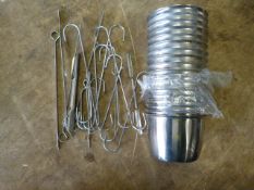 Quantity of Small Stainless Steel Bowls, Hooks, et
