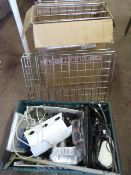 *Three Wire Racks and a Box Miscellaneous Items