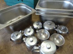 Bain Marie Inserts and a Quantity Water Jugs, etc.
