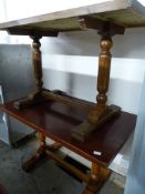 Two Twin Pedestal Wooden Pub Tables