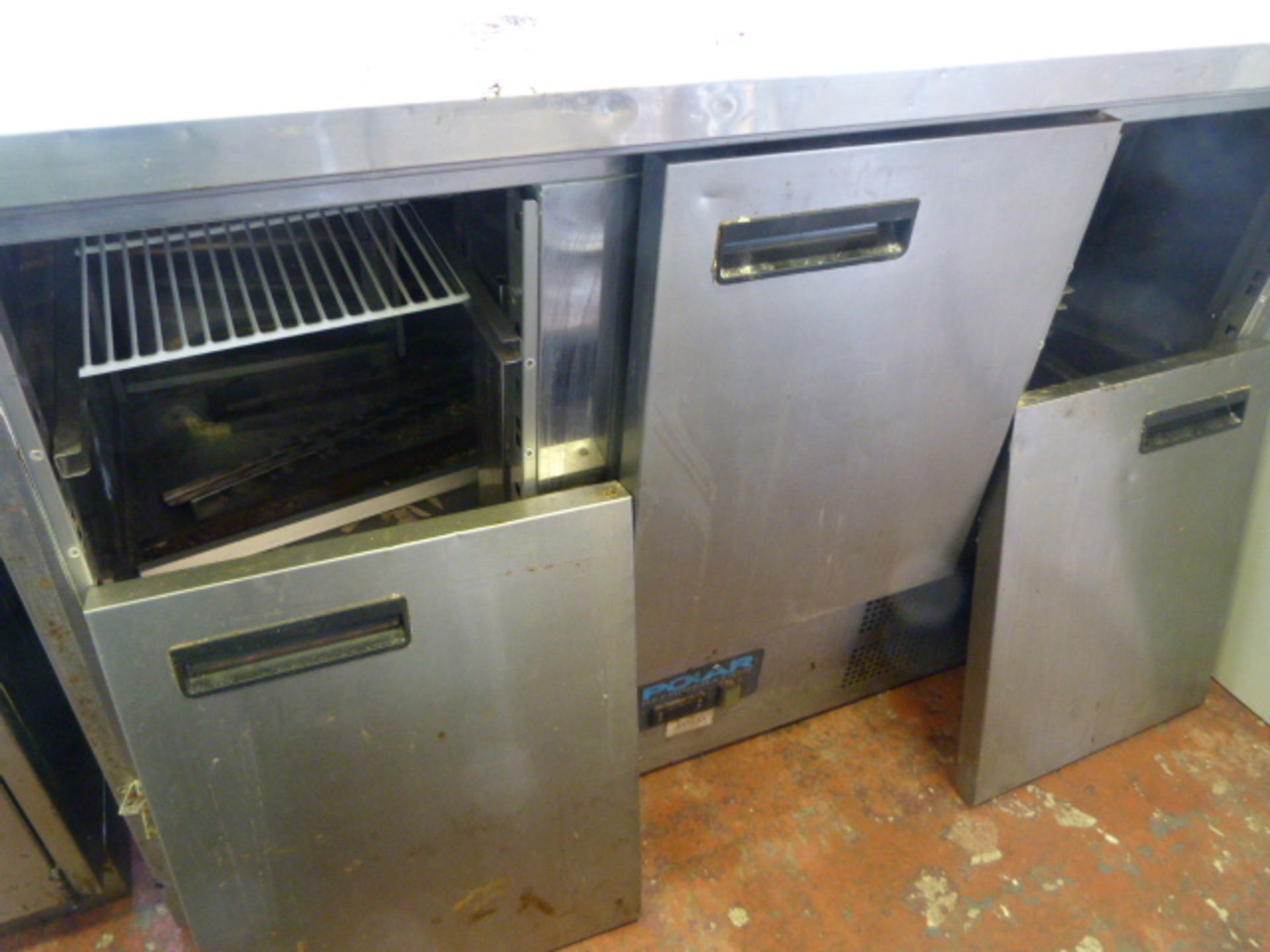 Polar Three Door Refrigeration Unit and Worktop