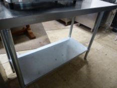 Stainless Steel Preparation Table with Shelf 122x6