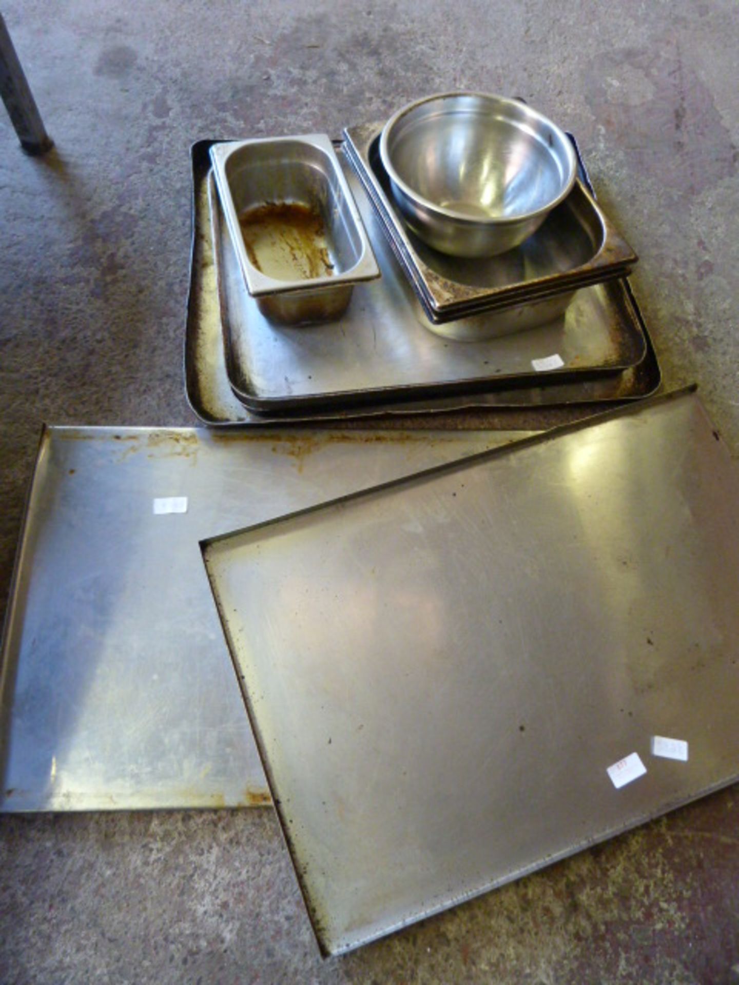 Two Small Stainless Steel Shelves, Bain Marie Inse