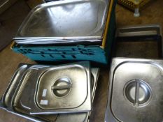 Box of Stainless Steel Trays and Lids