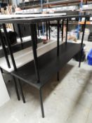 *Two Black Topped Tables on Tubular Legs