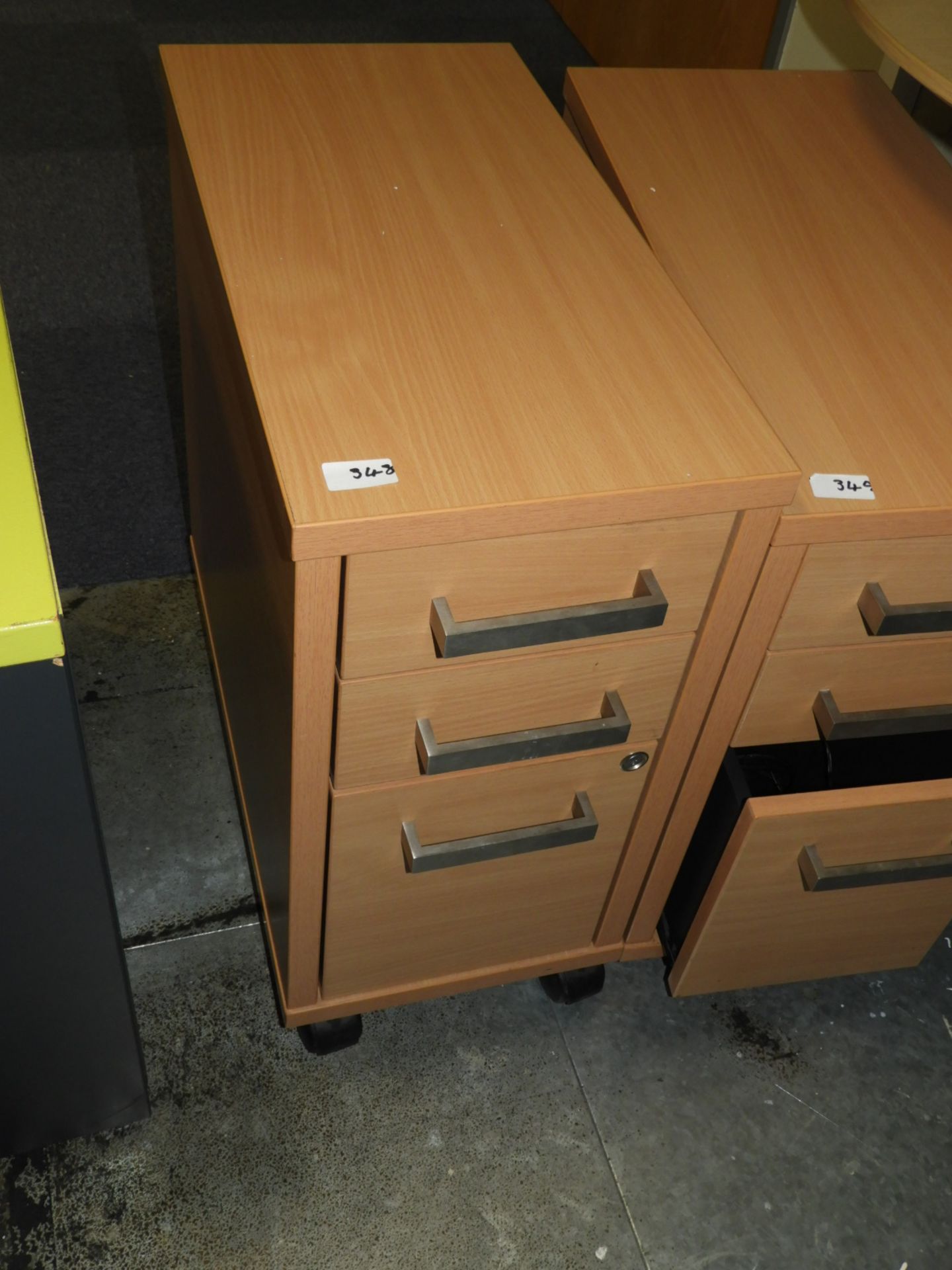 Standalone Three Drawer Unit (Beech & Silver)