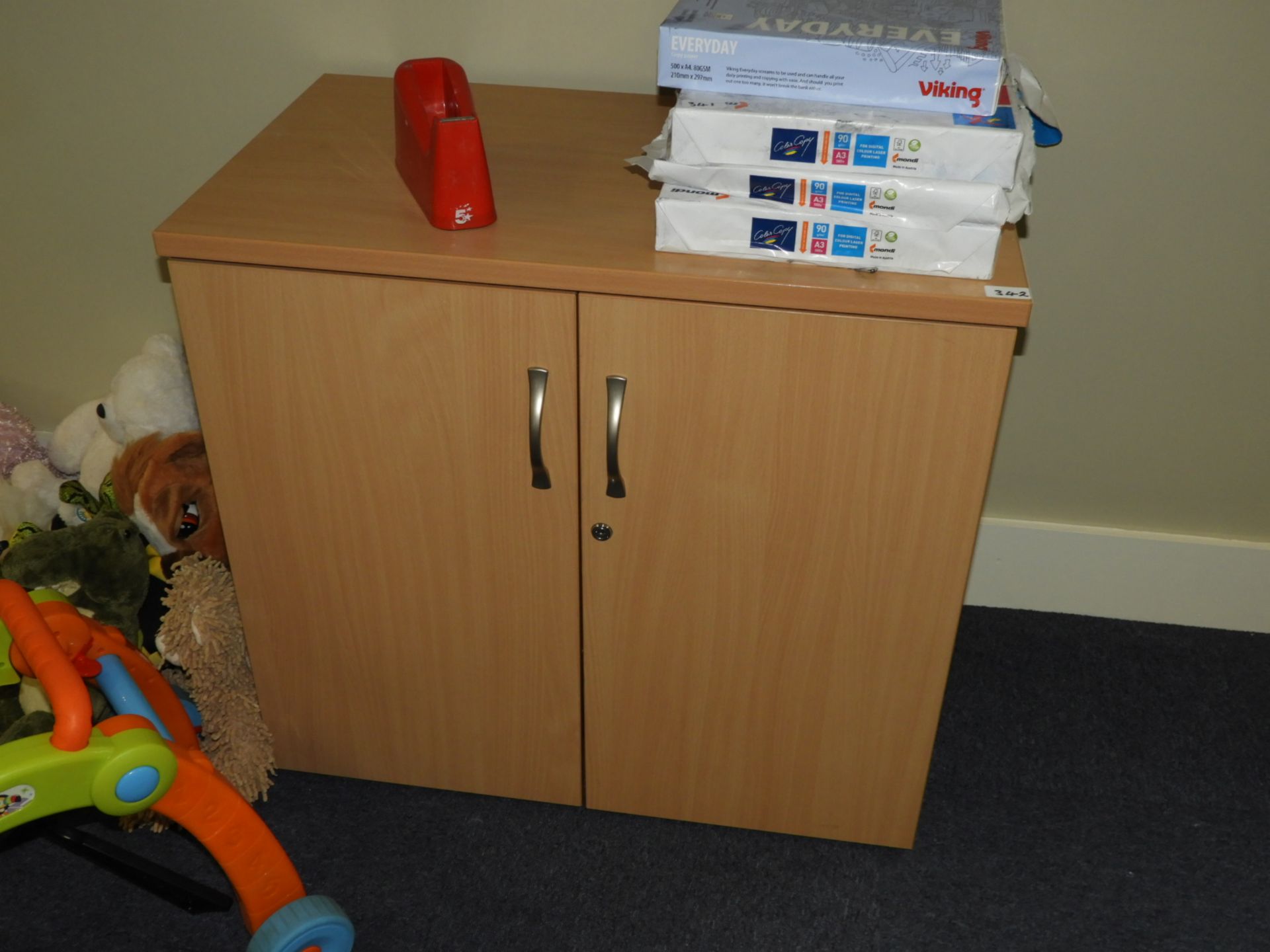 Office Storage Cabinet in Light Beech Finish