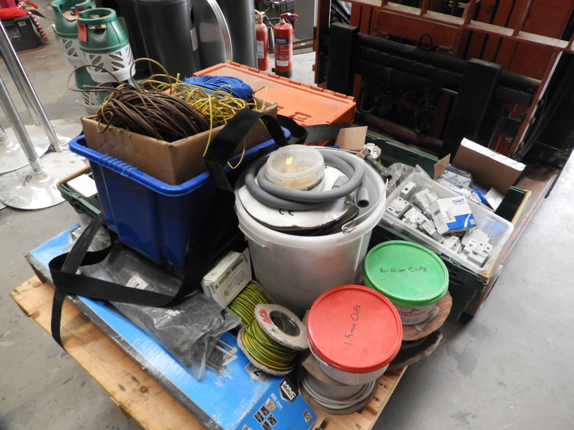 *Pallet Containing Plastic Sleeving, Chint MCBs an