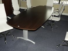 Meeting Room Table with Darkwood Top on Brushed Aluminium Base 320cm x 120cm