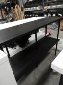 *Two Black Topped Tables on Tubular Legs
