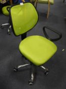 Contemporary Style Office Chair in Lime Green, Chrome & Black Finish