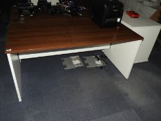 Modern Office Desk 160x80cm (Darkwood & White)