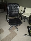 Contemporary Style Office Chair (Black Faux Leather on Chrome Frame)