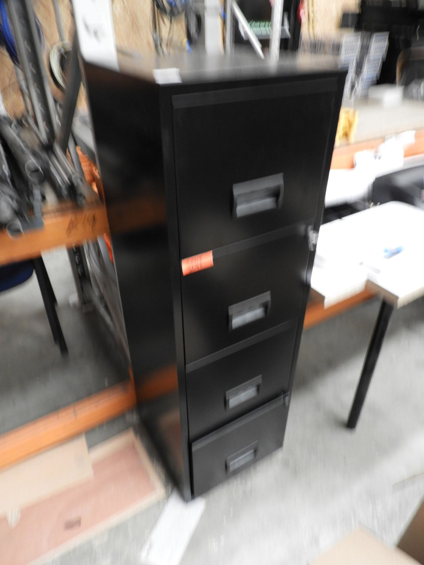 *Four Drawer Black Filing Cabinet