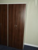7ft Double Door Office Storage Cabinet (Darkwood & White)