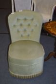 Green Upholstered Bedroom Chair