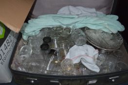 Suitcase Containing Assorted Glassware