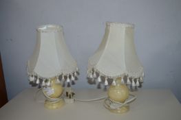 Pair of Marble Bedside Lamps