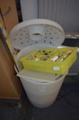 Large Plastic Tub Containing Draft Excluders, etc.
