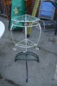 Wrought Iron and Glass Hall Stand