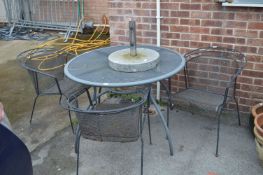 Garden Table with Three Chairs and a Parasol Base