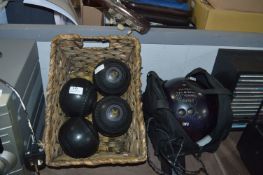 Four Bowling Wood and a Bowling Ball