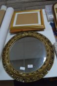 Gilt Framed Wall Mirror and a Quantity of Frames